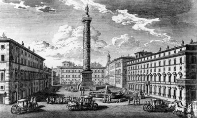 Ansicht der Piazza Colonna, Rom, 1752 von Giuseppe Vasi